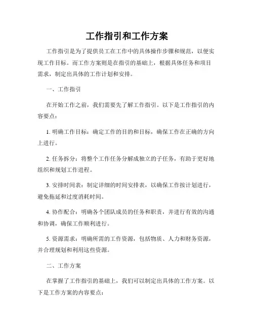 工作指引和工作方案