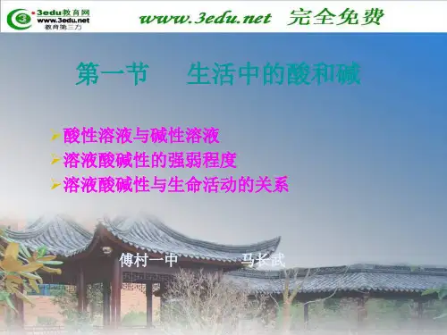 九年级化学生活中的酸和碱