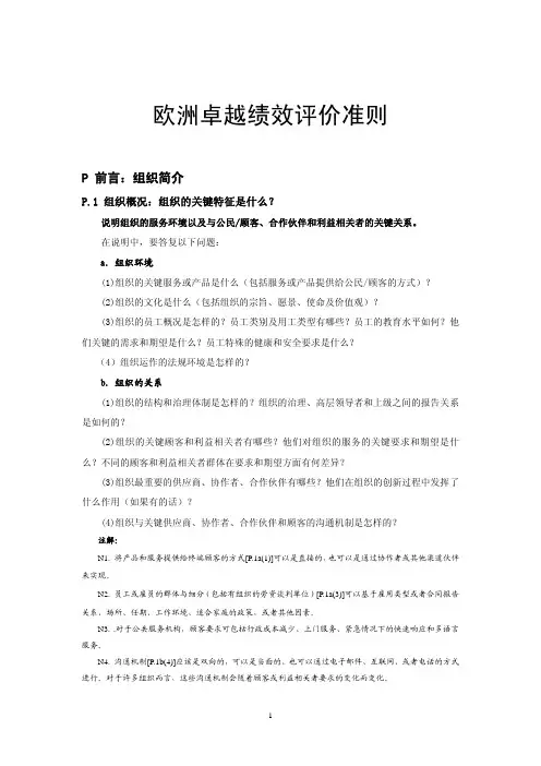欧洲卓越绩效评价准则