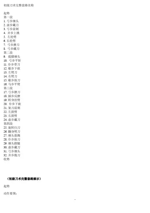 初级刀术_图解_真人图示版