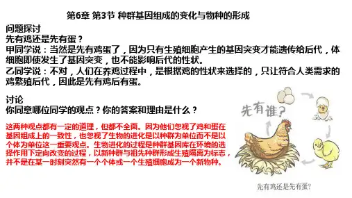 新教材生物《种群基因组成的变化与物种的形成》ppt课件1