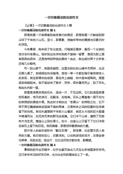 一次印象最深的出游作文