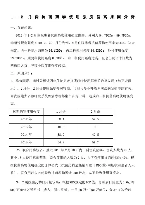 我院抗菌药物使用强度过高原因分析