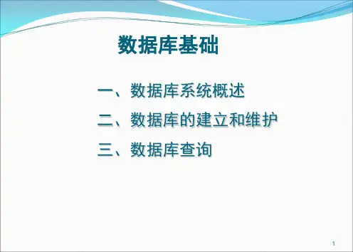 数据库的建立和维护PPT