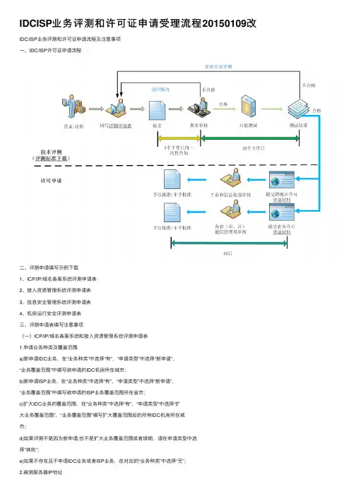 IDCISP业务评测和许可证申请受理流程20150109改