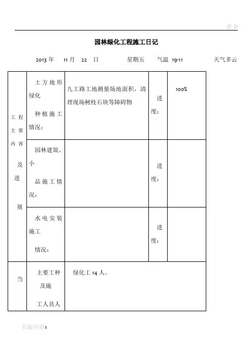 园林绿化工程施工日记(施工版)1