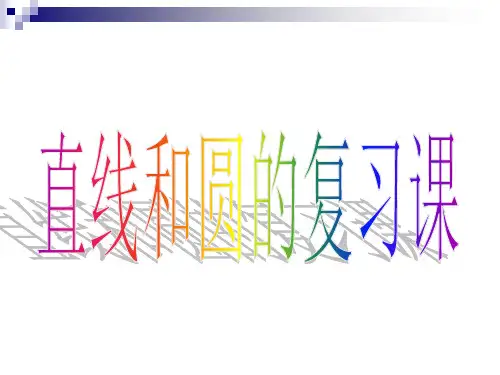 直线和圆的方程复习课精品PPT课件