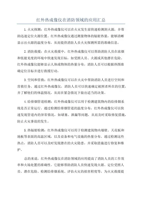 红外热成像仪在消防领域的应用汇总