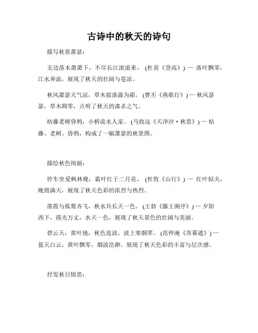 古诗中的秋天的诗句