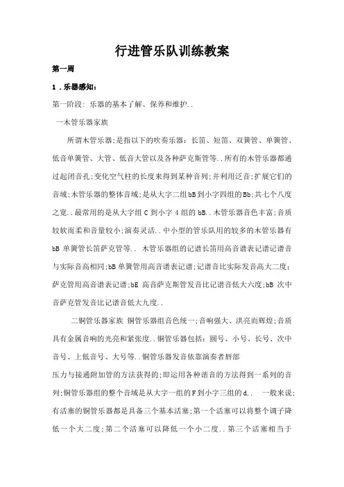 管乐队训练教案