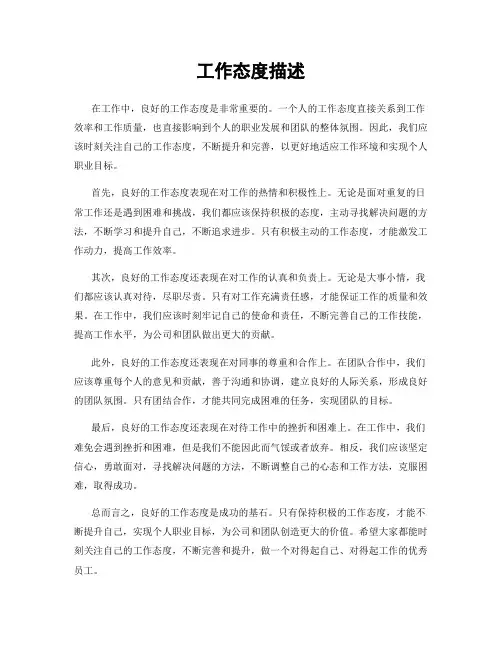 工作态度描述