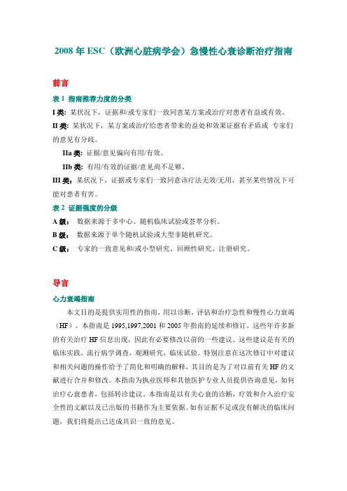 08年ESC指南中文翻译