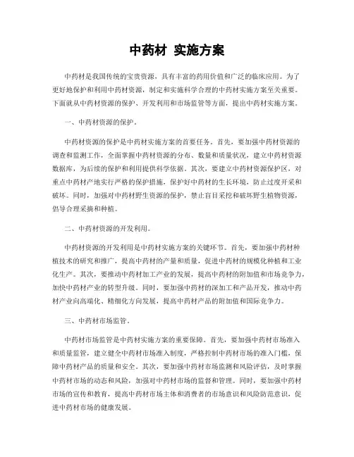 中药材 实施方案