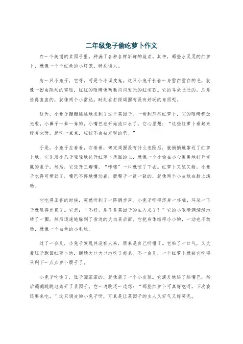 二年级兔子偷吃萝卜作文