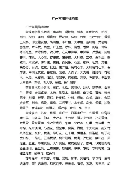 广州常用园林植物