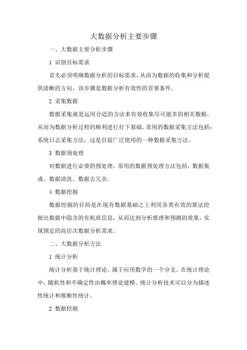 大数据分析主要步骤