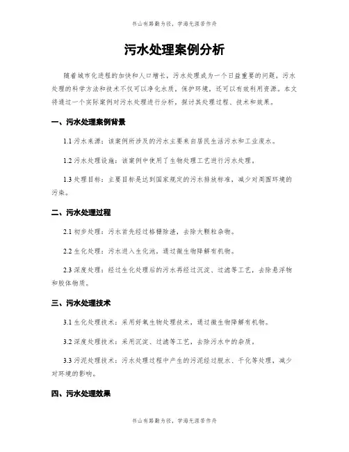 污水处理案例分析