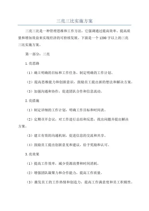 三亮三比实施方案