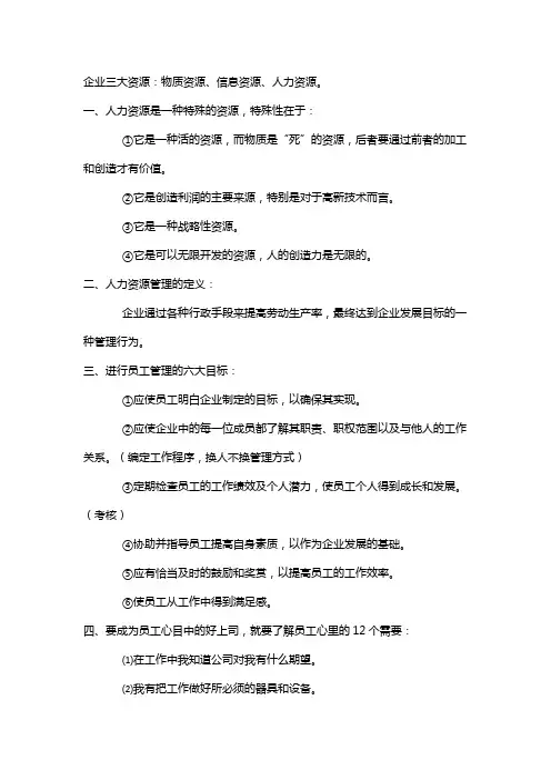 企业三大资源