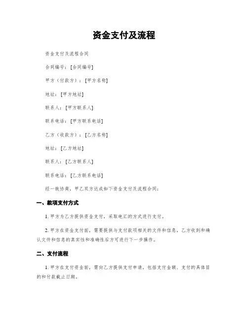 资金支付及流程