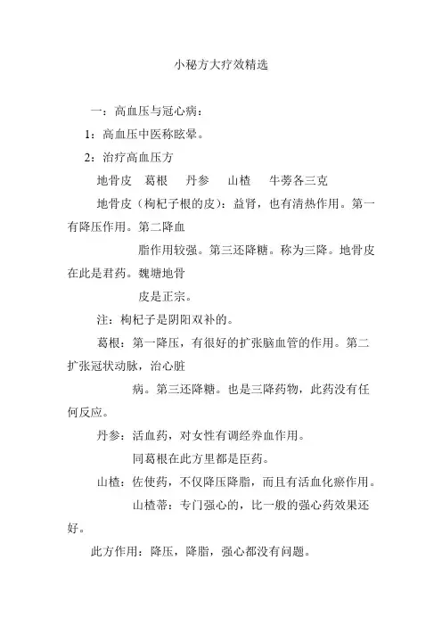小秘方大疗效精选