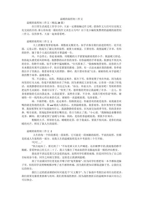 温暖的旅程初三作文