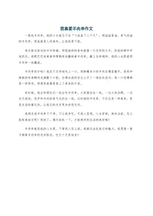 我喜爱羊肉串作文