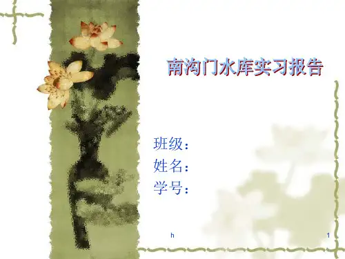 南沟门水库实习报告