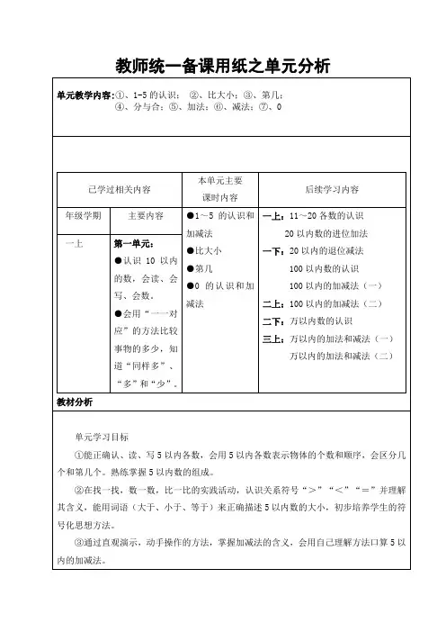 新冀教版一年级数学上册《 10以内数的认识  1～9  认、读、写5以内各数》优质课教案_6