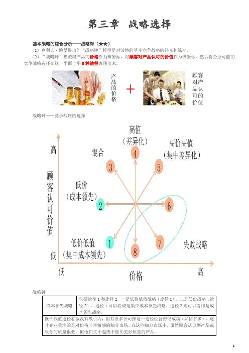 基本战略的综合分析——”战略钟“
