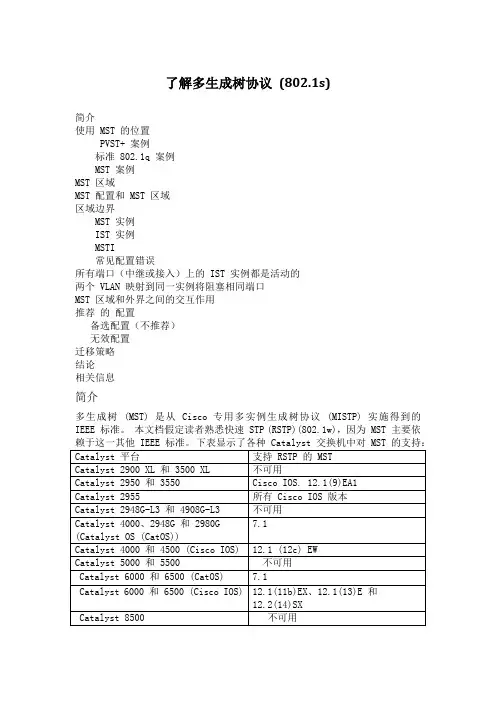 MSTP多生成树协议