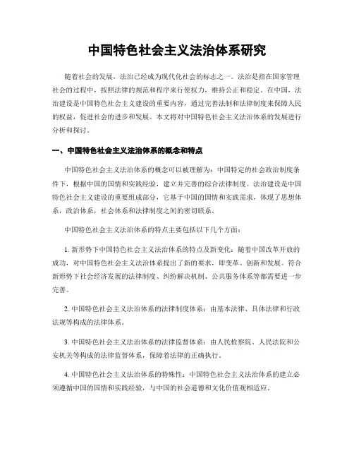中国特色社会主义法治体系研究