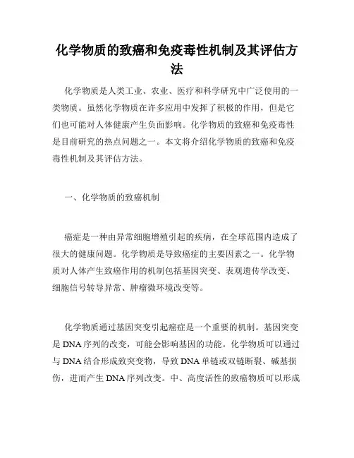 化学物质的致癌和免疫毒性机制及其评估方法