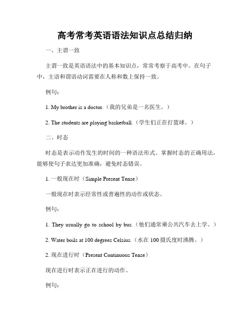高考常考英语语法知识点总结归纳