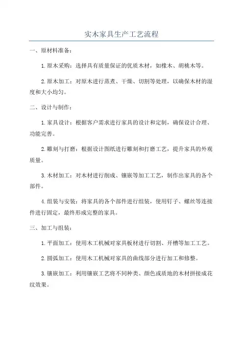 实木家具生产工艺流程