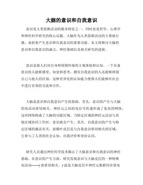 大脑的意识和自我意识