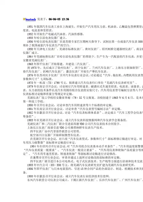 中国汽车仪表史