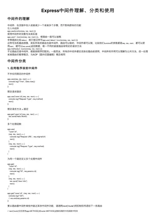 Express中间件理解、分类和使用