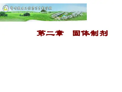 第二章   固体制剂