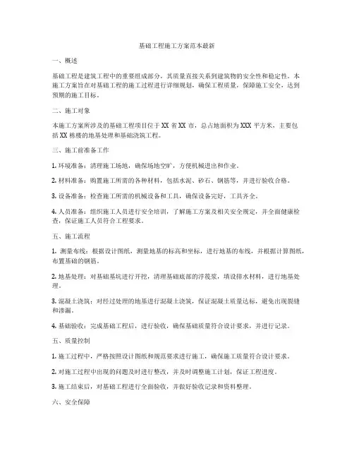 基础工程施工方案范本最新