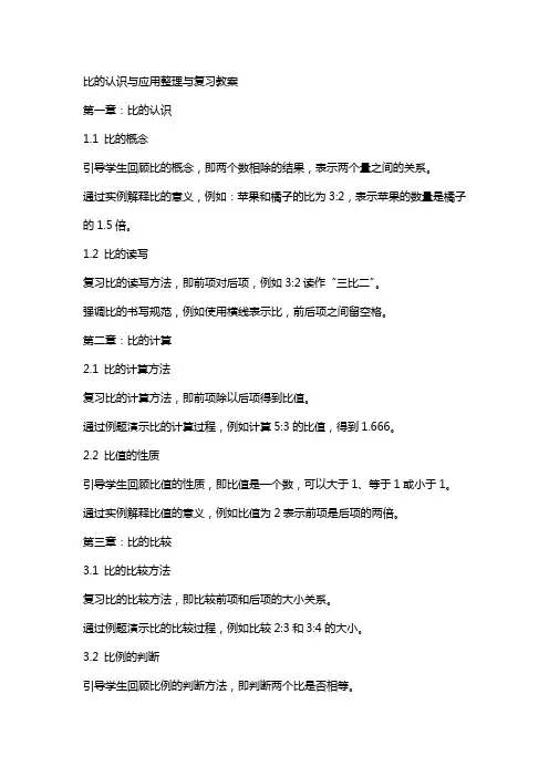比的认识与应用与复习教案
