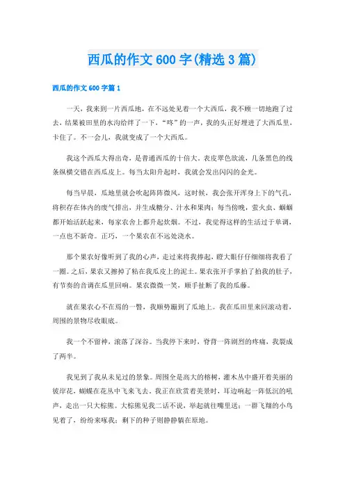 西瓜的作文600字(精选3篇)