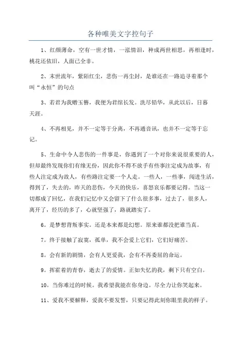 各种唯美文字控句子