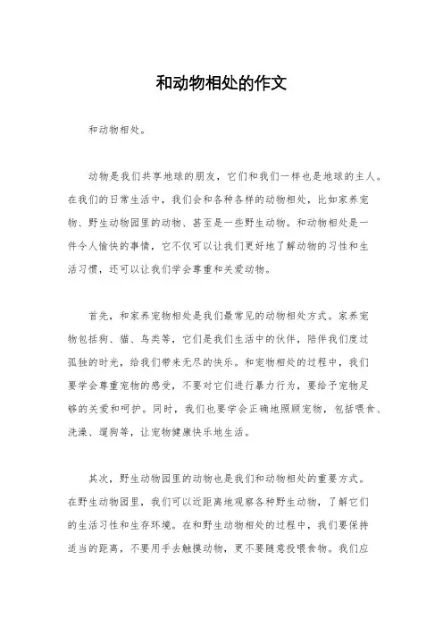 和动物相处的作文