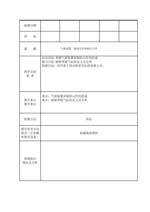 气源装置、辅助元件和执行元件
