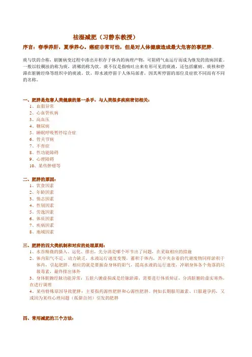 祛湿减肥