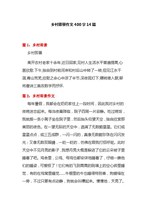 乡村即景作文400字14篇