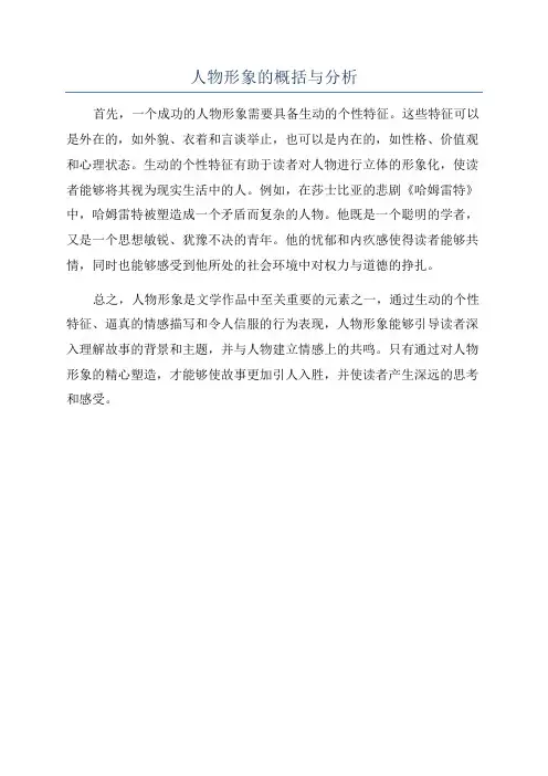 人物形象的概括与分析