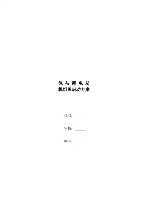 黑启动方案