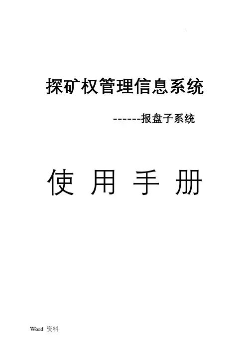 探矿权报盘子系统使用手册(第二版)
